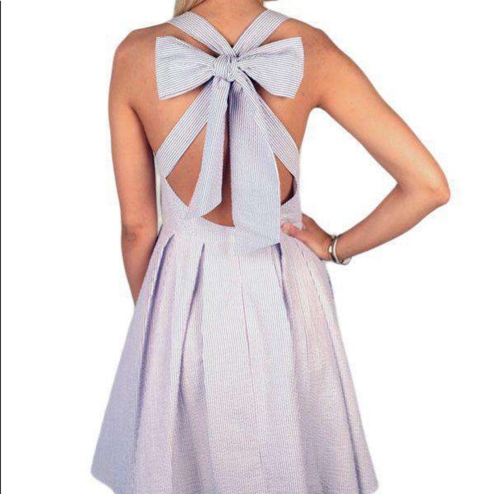 Lauren James Livingston Dress XS Purple Seersucker